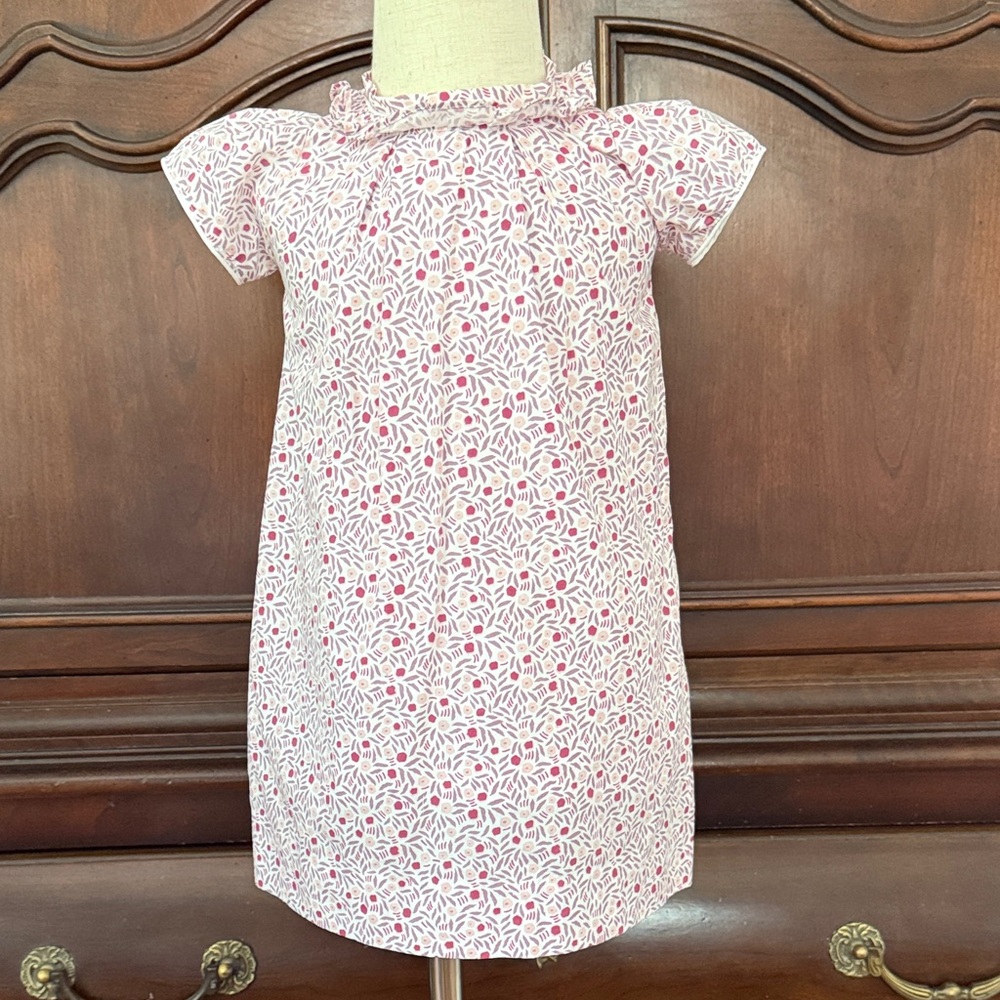 Lila + Hayes Girls 12-18M Pima Cotton Floral Ruffle Collar Dress